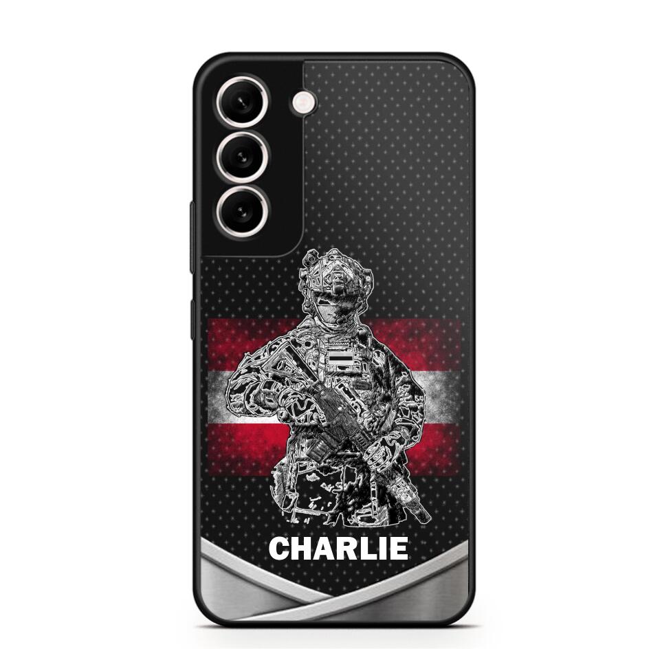 Personalized Austrian Soldier/Veterans Phone Case Printed 22JUY-HY02