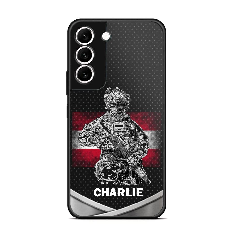 Personalized Austrian Soldier/Veterans Phone Case Printed 22JUY-HY02
