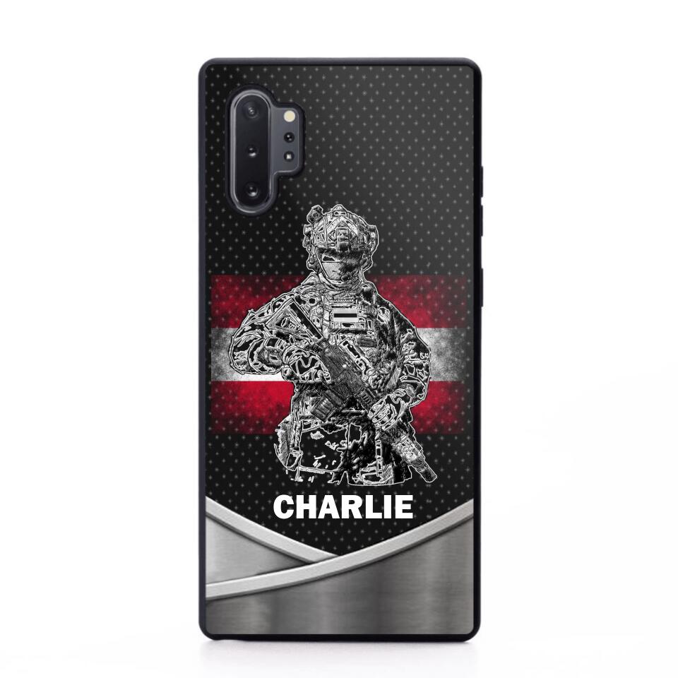 Personalized Austrian Soldier/Veterans Phone Case Printed 22JUY-HY02