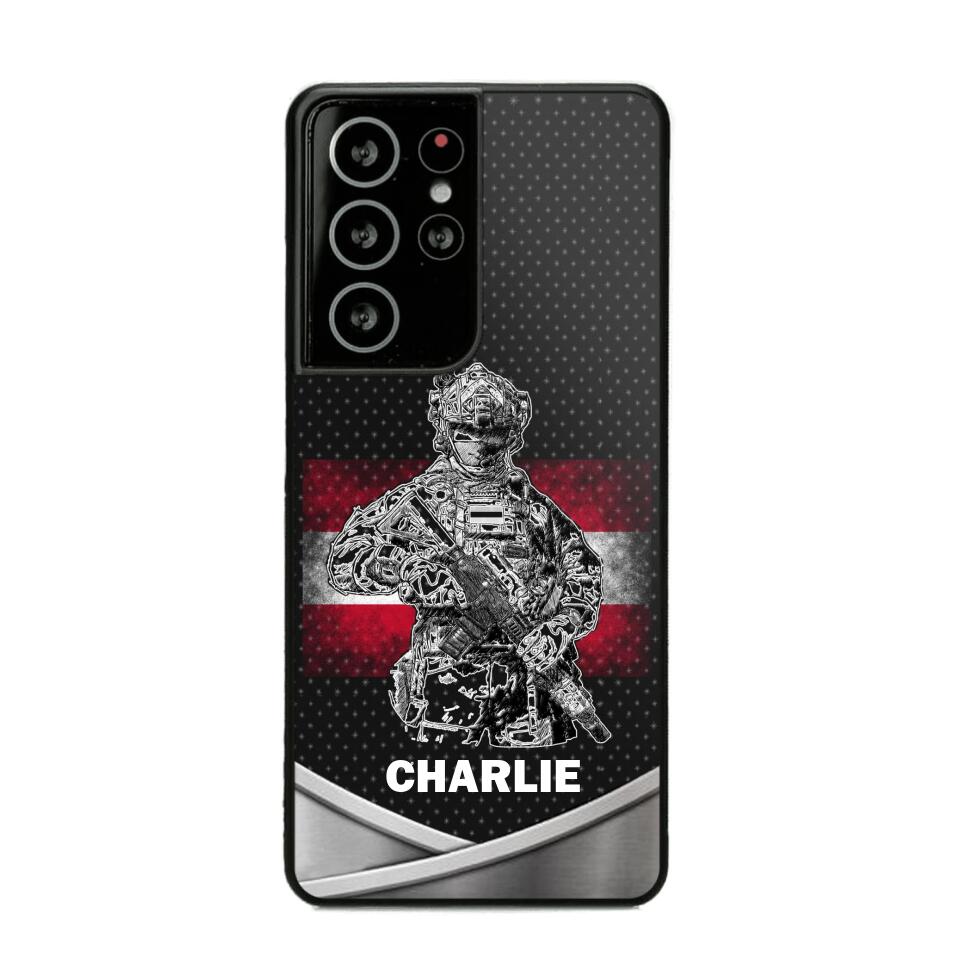 Personalized Austrian Soldier/Veterans Phone Case Printed 22JUY-HY02