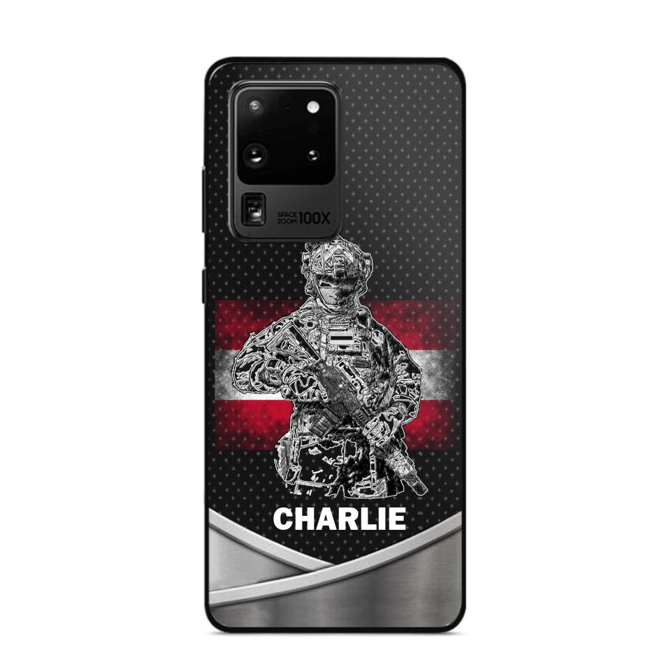 Personalized Austrian Soldier/Veterans Phone Case Printed 22JUY-HY02