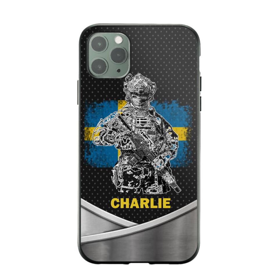 Personalized Swedish Soldier/Veterans Phone Case Printed 22JUY-HY02