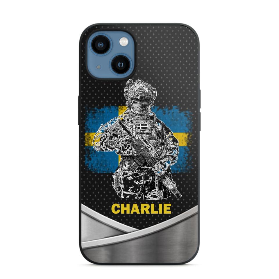 Personalized Swedish Soldier/Veterans Phone Case Printed 22JUY-HY02