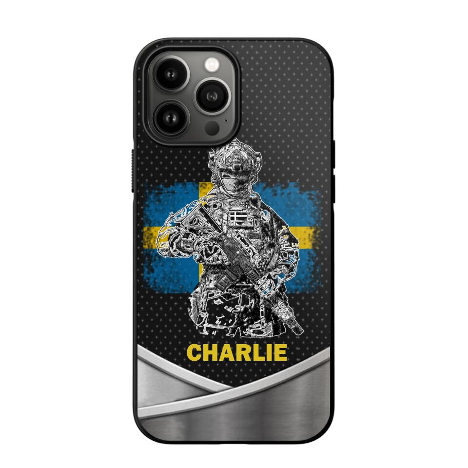 Personalized Swedish Soldier/Veterans Phone Case Printed 22JUY-HY02