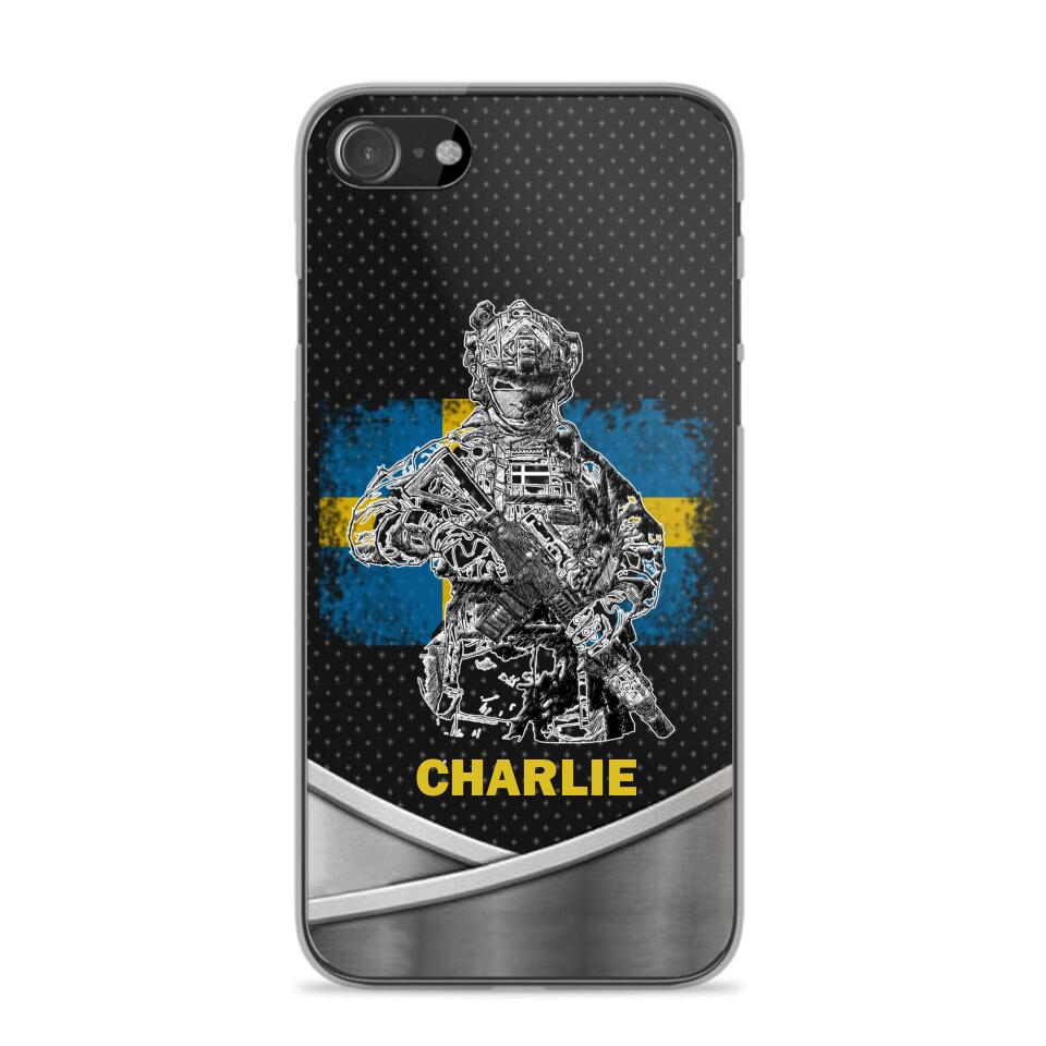 Personalized Swedish Soldier/Veterans Phone Case Printed 22JUY-HY02
