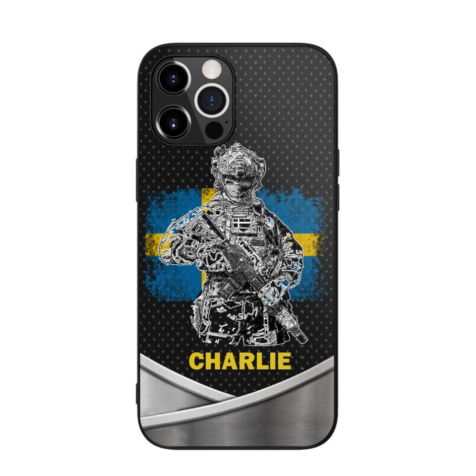 Personalized Swedish Soldier/Veterans Phone Case Printed 22JUY-HY02