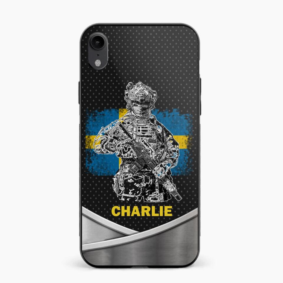 Personalized Swedish Soldier/Veterans Phone Case Printed 22JUY-HY02