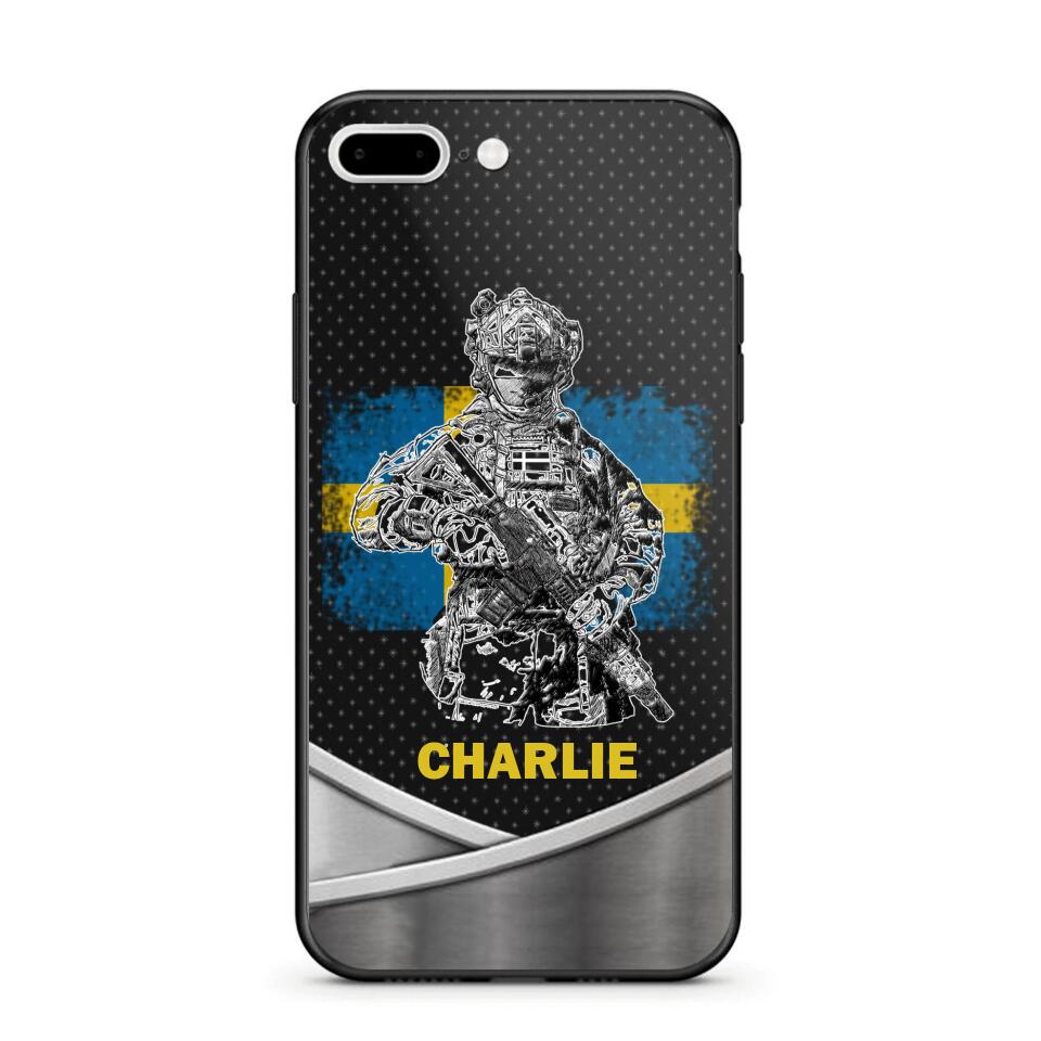 Personalized Swedish Soldier/Veterans Phone Case Printed 22JUY-HY02
