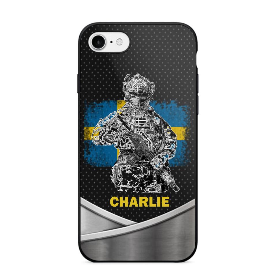Personalized Swedish Soldier/Veterans Phone Case Printed 22JUY-HY02