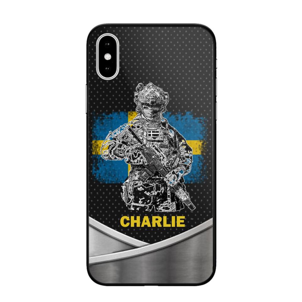 Personalized Swedish Soldier/Veterans Phone Case Printed 22JUY-HY02