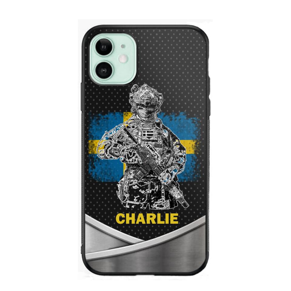 Personalized Swedish Soldier/Veterans Phone Case Printed 22JUY-HY02