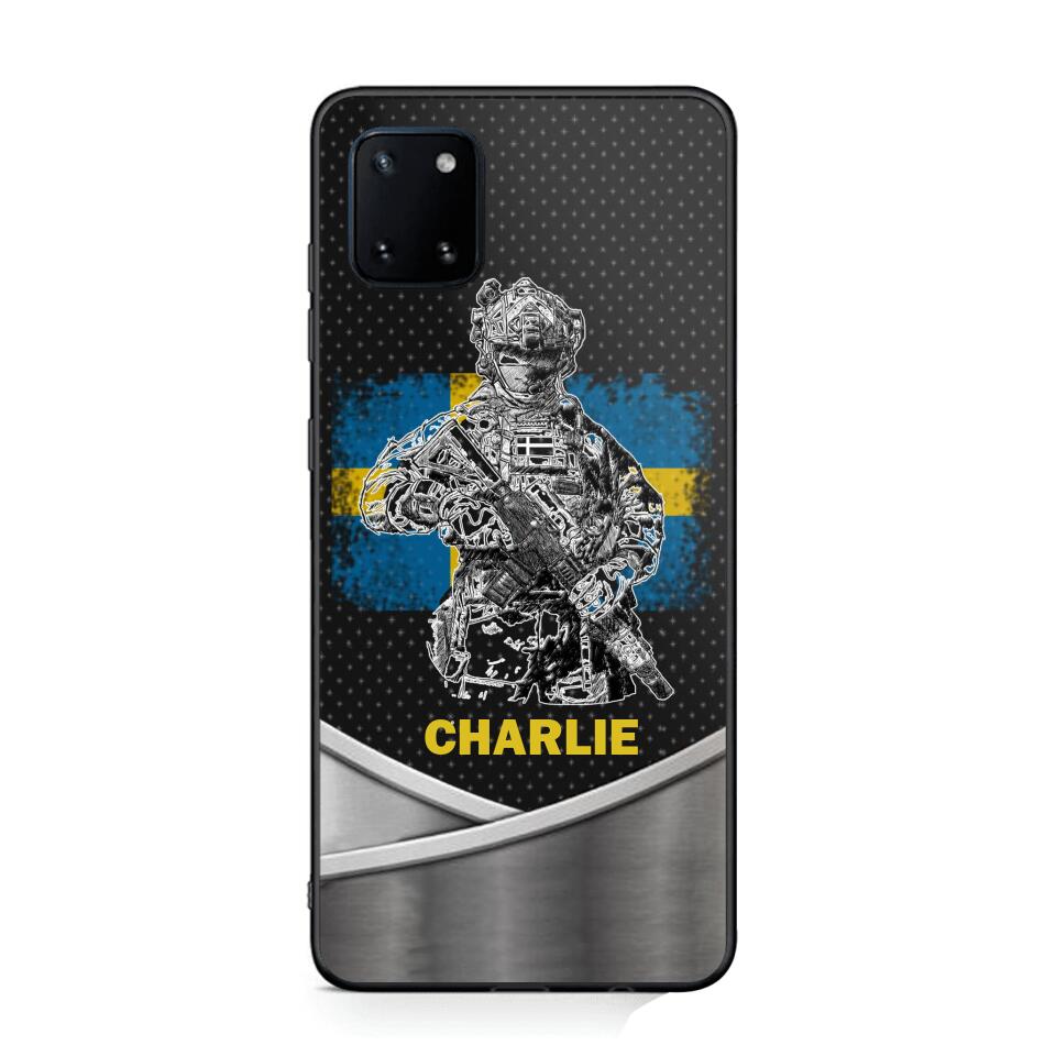 Personalized Swedish Soldier/Veterans Phone Case Printed 22JUY-HY02