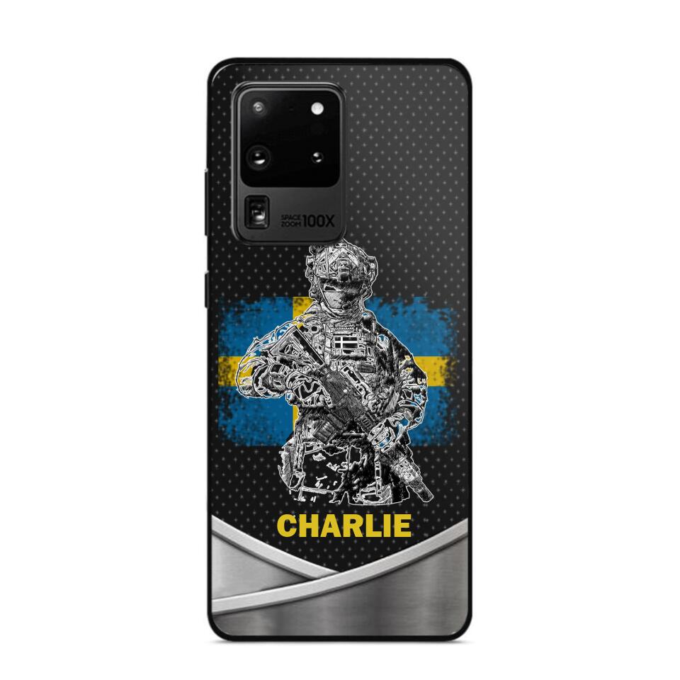 Personalized Swedish Soldier/Veterans Phone Case Printed 22JUY-HY02