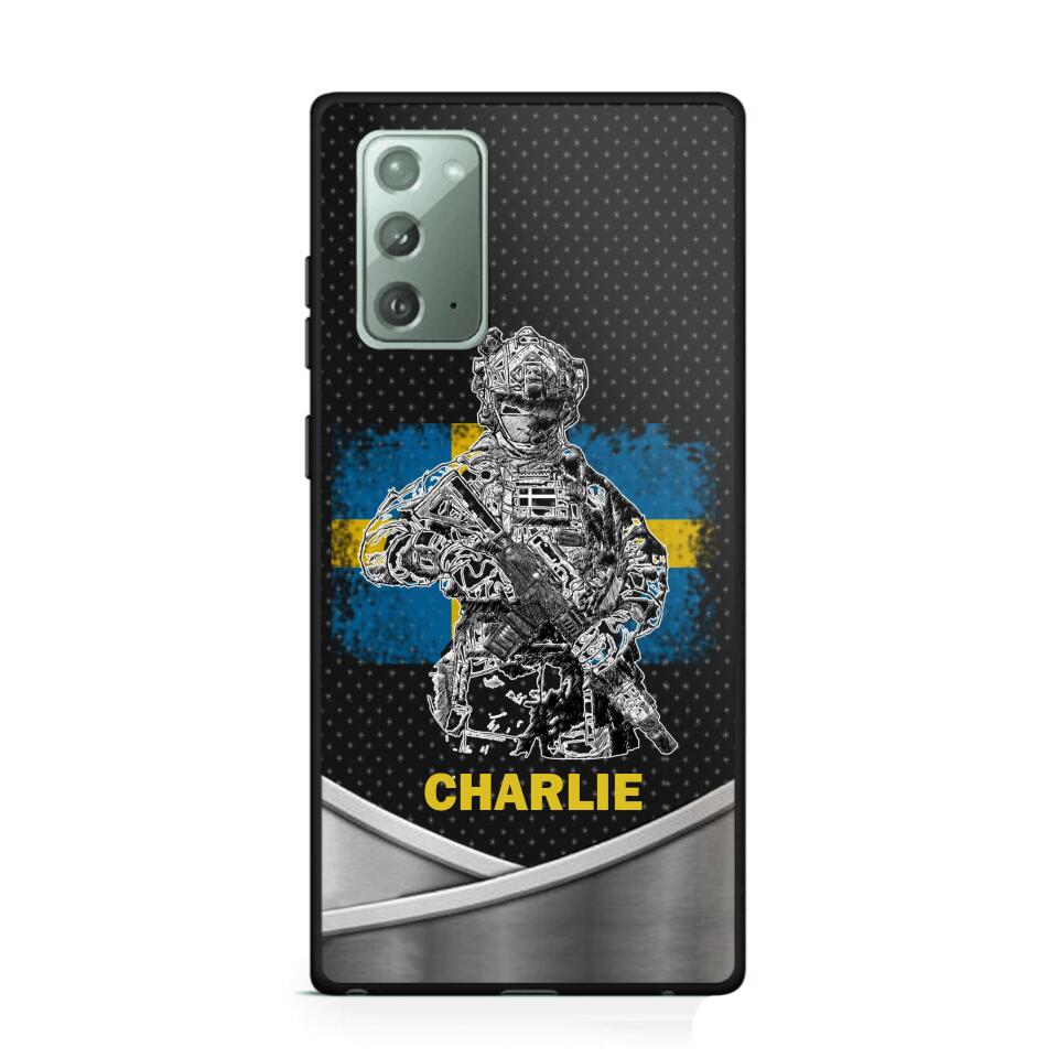 Personalized Swedish Soldier/Veterans Phone Case Printed 22JUY-HY02