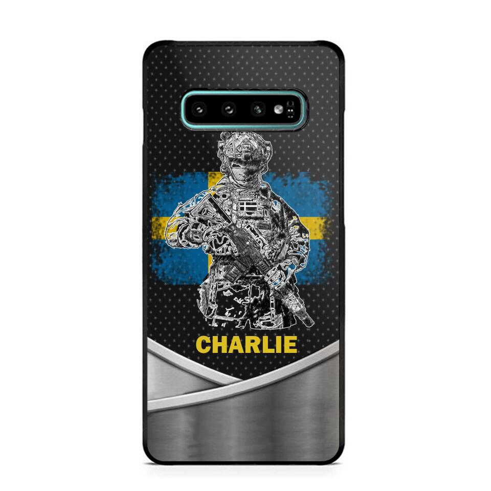 Personalized Swedish Soldier/Veterans Phone Case Printed 22JUY-HY02