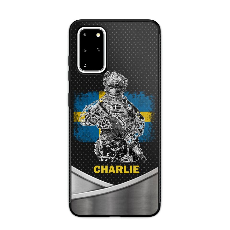 Personalized Swedish Soldier/Veterans Phone Case Printed 22JUY-HY02