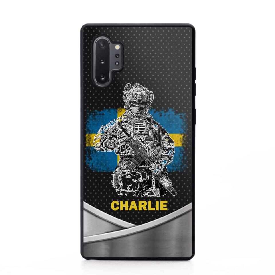 Personalized Swedish Soldier/Veterans Phone Case Printed 22JUY-HY02