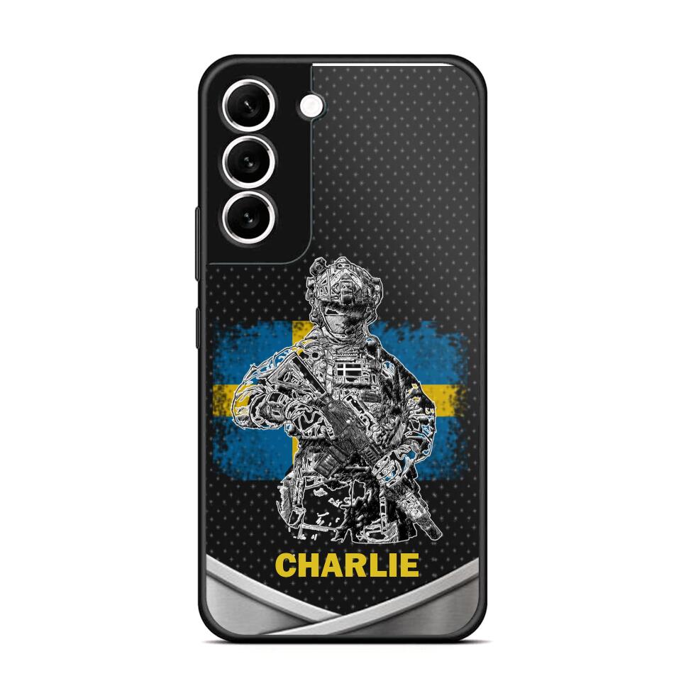 Personalized Swedish Soldier/Veterans Phone Case Printed 22JUY-HY02