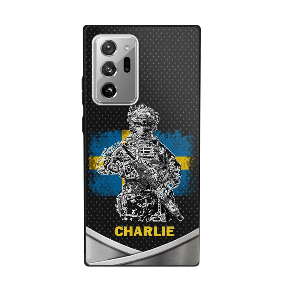 Personalized Swedish Soldier/Veterans Phone Case Printed 22JUY-HY02