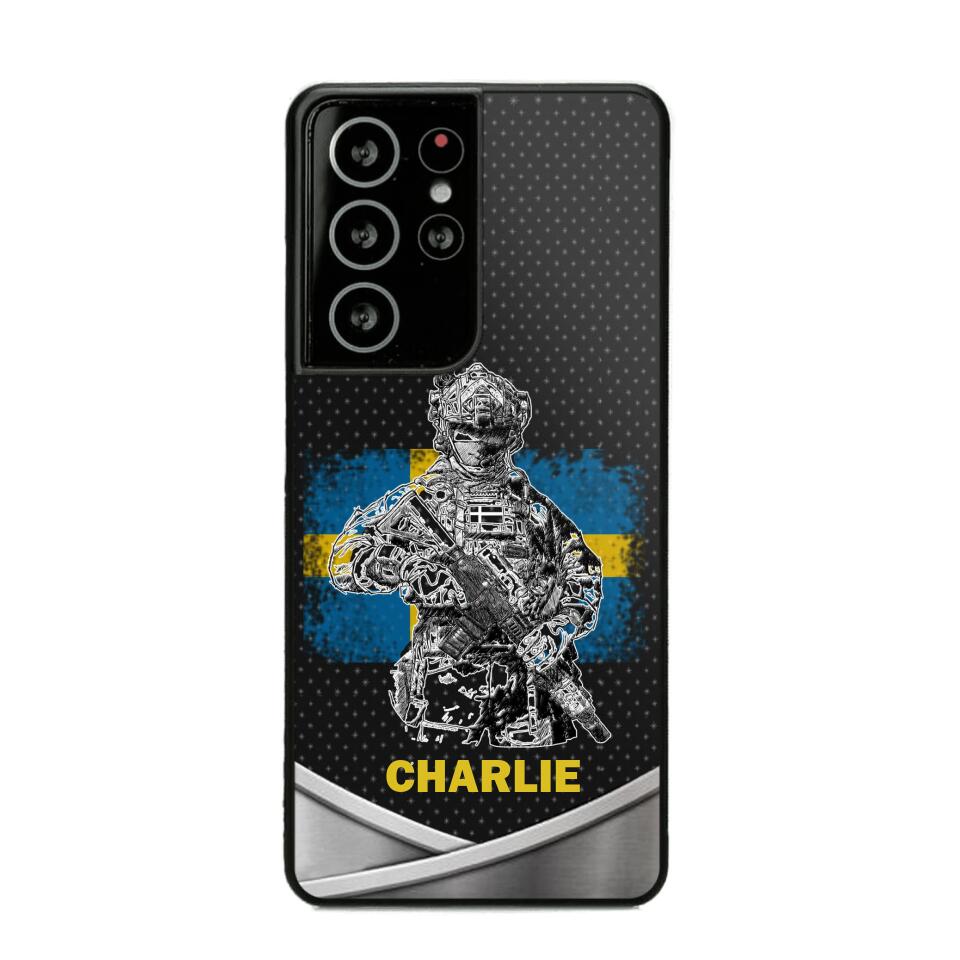 Personalized Swedish Soldier/Veterans Phone Case Printed 22JUY-HY02