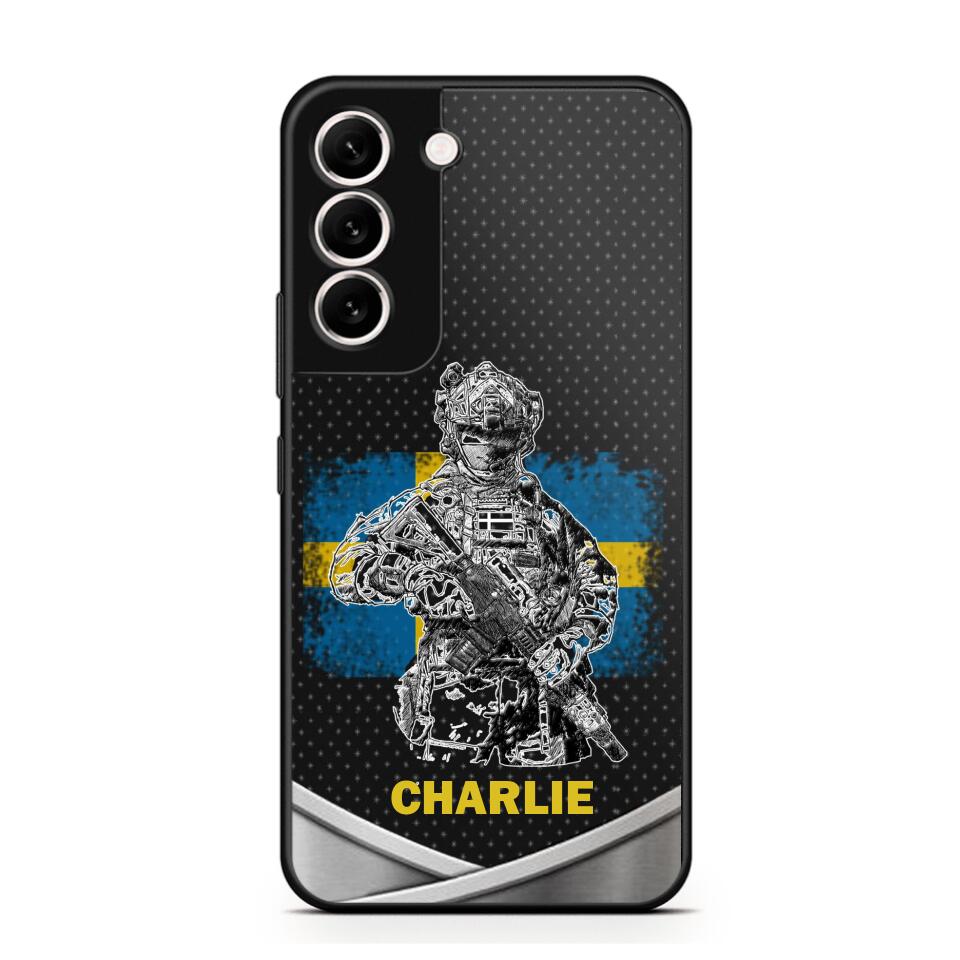 Personalized Swedish Soldier/Veterans Phone Case Printed 22JUY-HY02