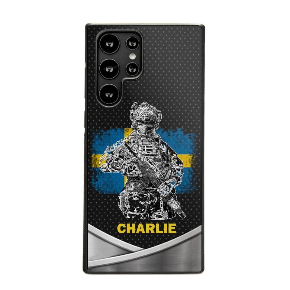 Personalized Swedish Soldier/Veterans Phone Case Printed 22JUY-HY02