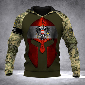 Personalized Austrian Veteran Camo Sku Tshirt or Hoodie 3D Printed QTDT0407