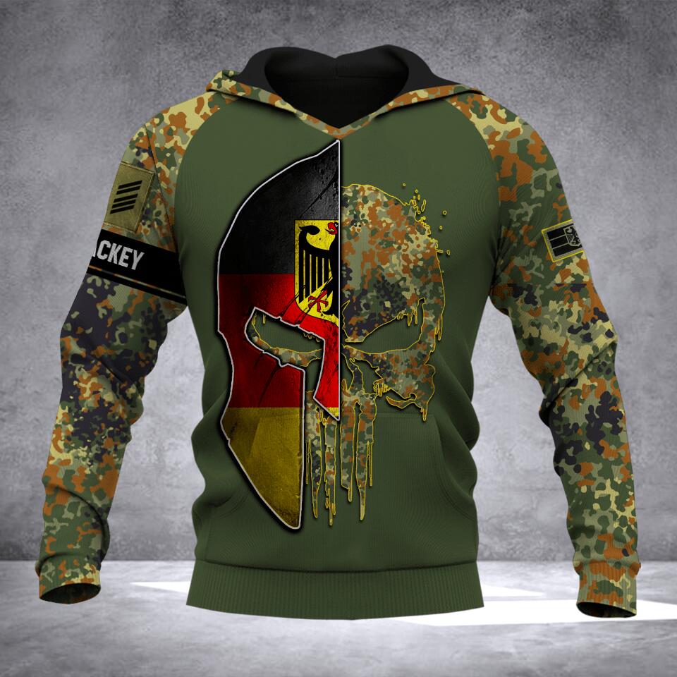 Personalized German Veteran Camo Sku Tshirt or Hoodie 3D Printed QTDT0407