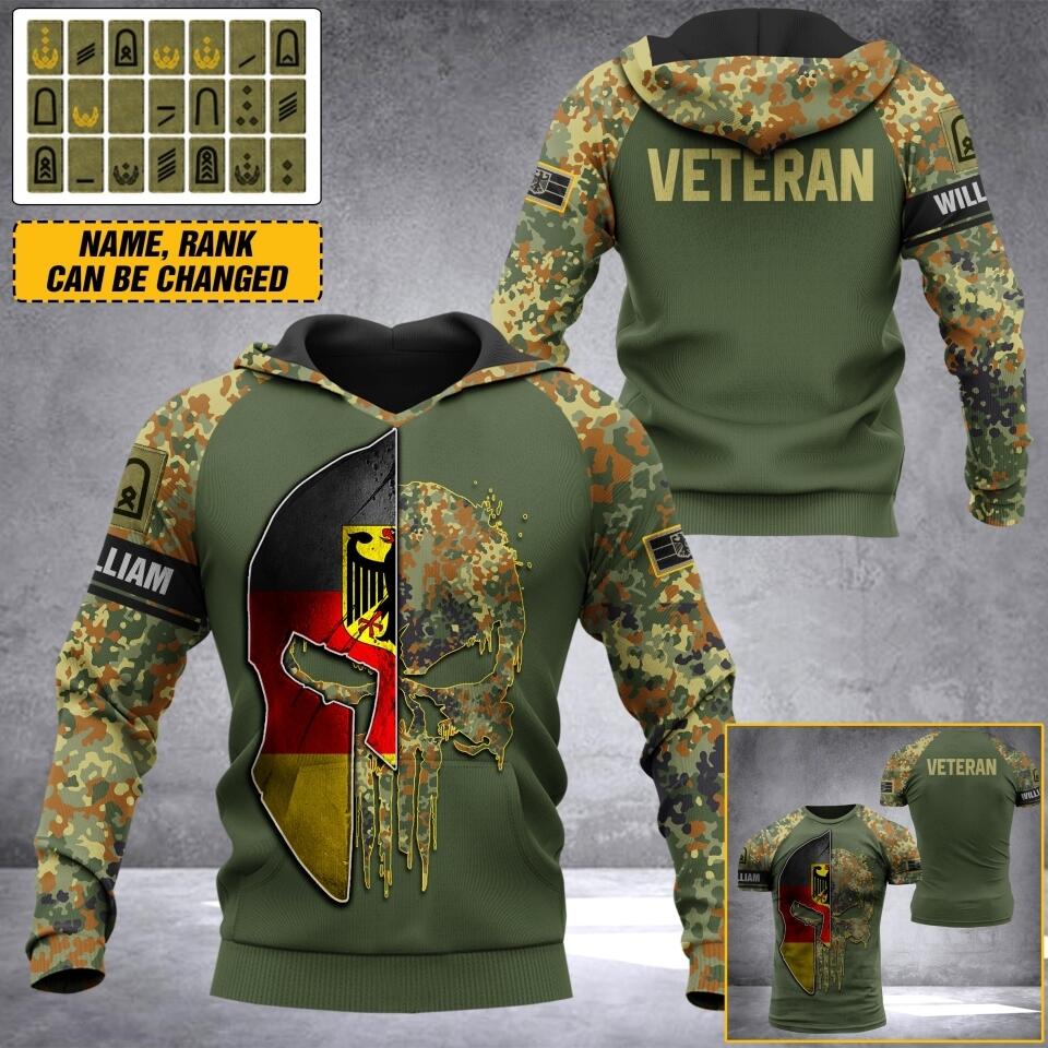 Personalized German Veteran Camo Sku Tshirt or Hoodie 3D Printed QTDT0407