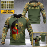 Personalized German Veteran Camo Sku Tshirt or Hoodie 3D Printed QTDT0407