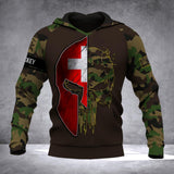 Personalized Swiss Veteran Camo Sku Tshirt or Hoodie 3D Printed QTDT0407