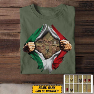 Personalized Italian Soldier/Veterans Tshirt Printed 22JUY-Dt04