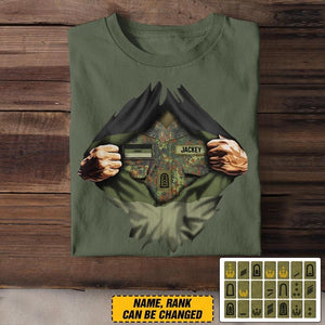 Personalized German Soldier/Veterans Tshirt Printed 22JUY-DT04