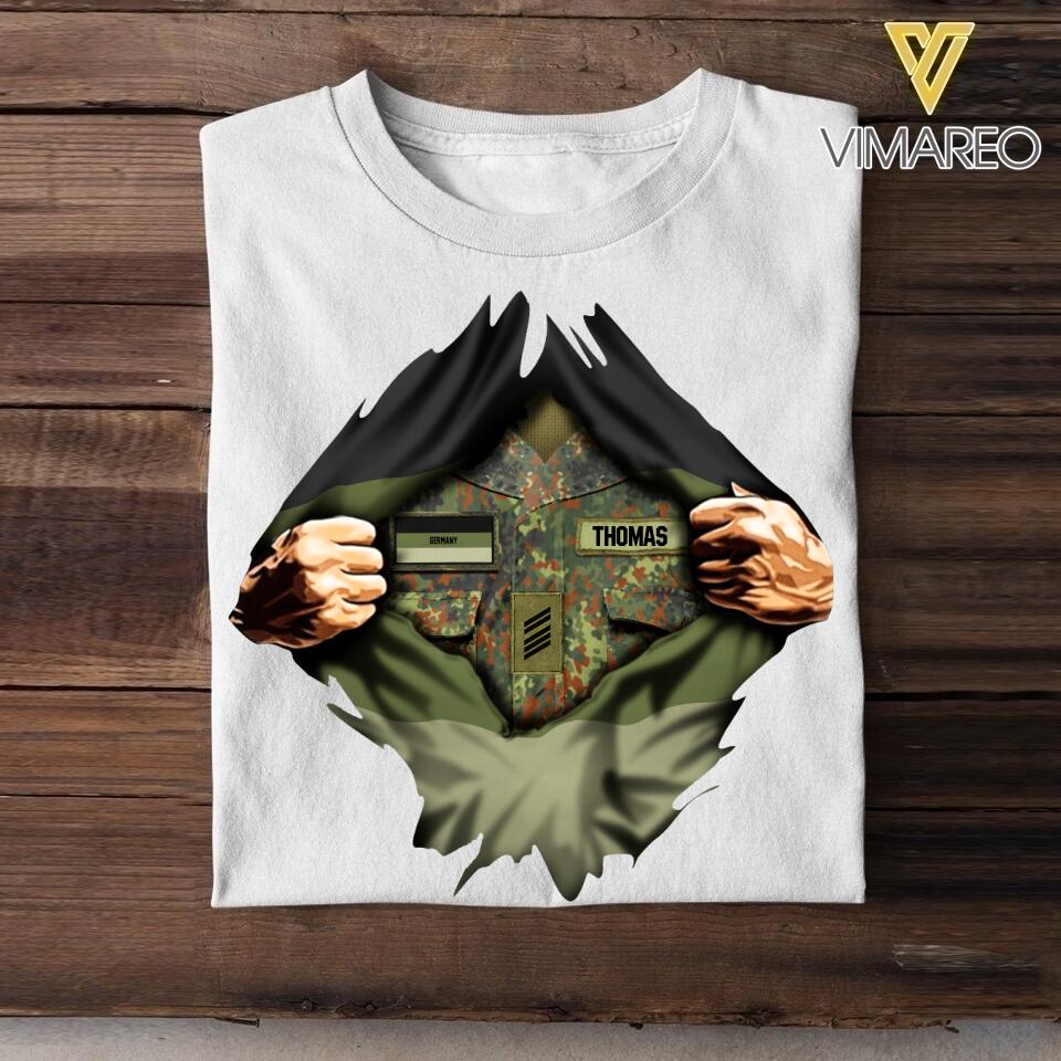 Personalized German Soldier/Veterans Tshirt Printed 22JUY-DT04