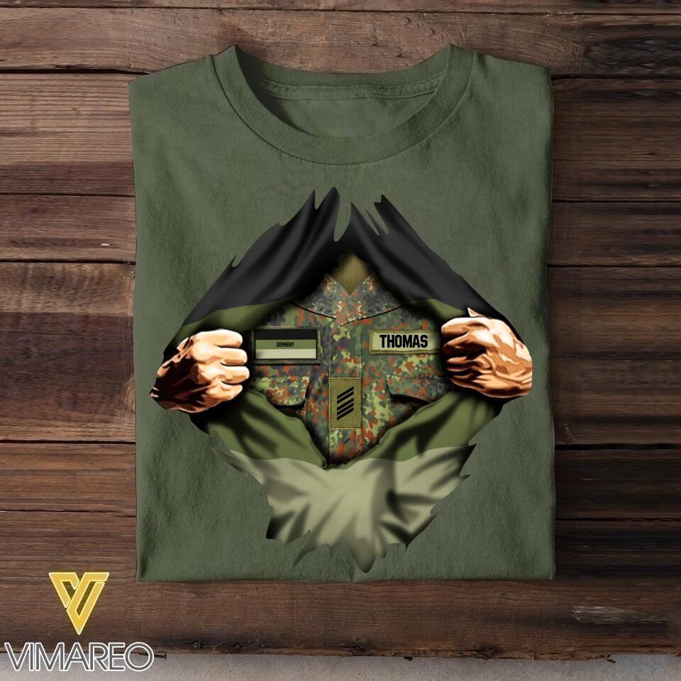 Personalized German Soldier/Veterans Tshirt Printed 22JUY-DT04