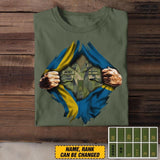 Personalized Swedish Soldier/Veterans Tshirt Printed 22JUY-DT04