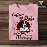 Personalized Coffee And Dogs Are My Therapy  Tshirt Printed NQHC0507