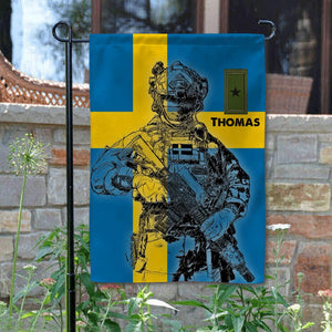 Personalized Swedish Veterans/Soldier Garden Flag 22JUY-HY05