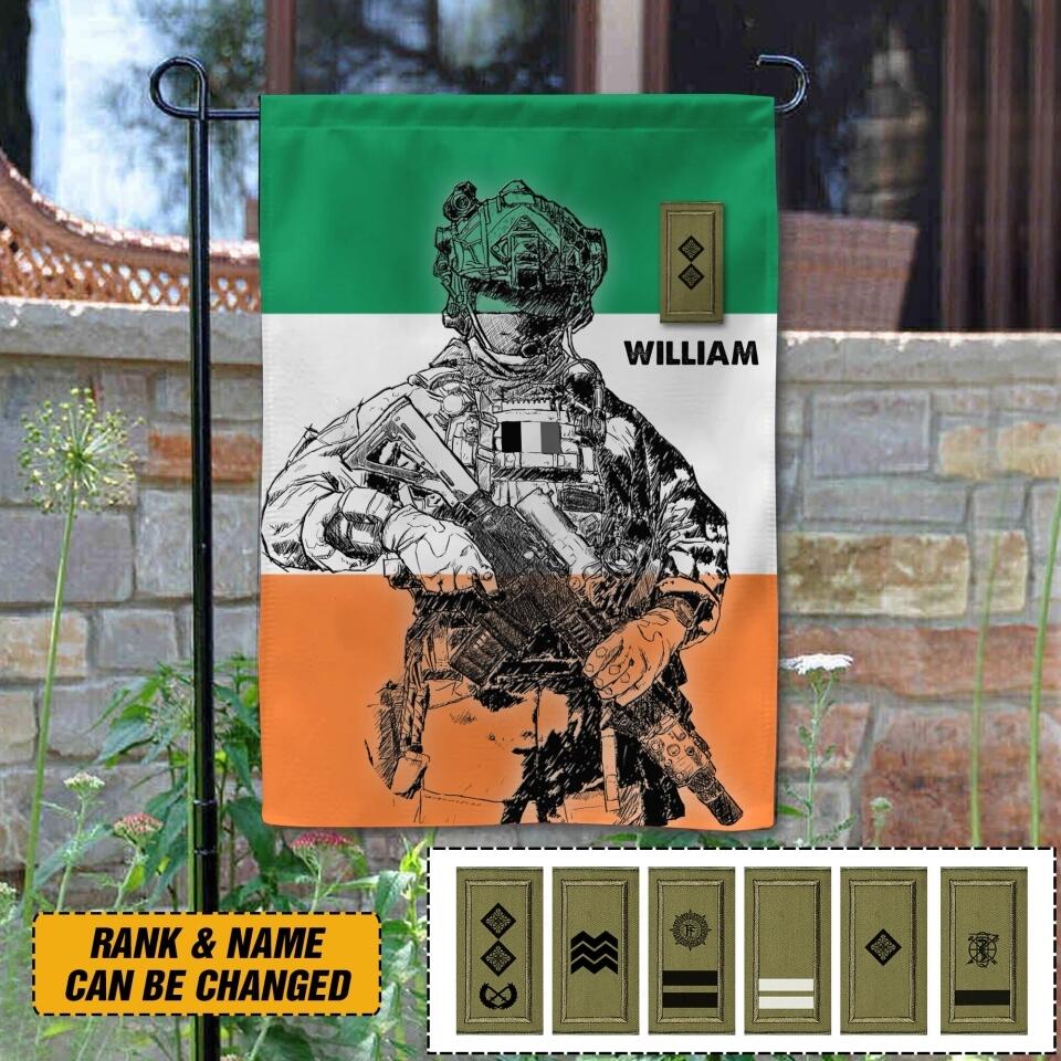 Personalized Irish Veterans/Soldier Garden Flag 22JUY-HY05