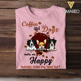 Personalized Coffee And Dogs Make Me Happy Humans Make My Head Hurt Tshirt Printed NQHC0507
