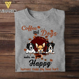 Personalized Coffee And Dogs Make Me Happy Humans Make My Head Hurt Tshirt Printed NQHC0507