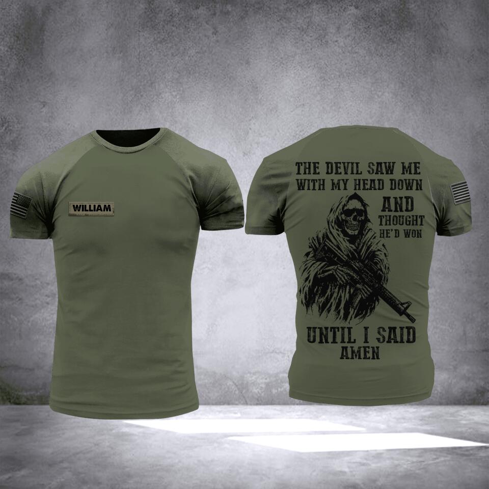Personalized US Army Veterans/Soldier Tshirt 3D Printed QTHC0507