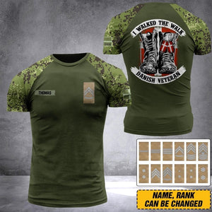 DH Personalized Danish Veterans/Soldier Tshirt 3D Printed DT0507