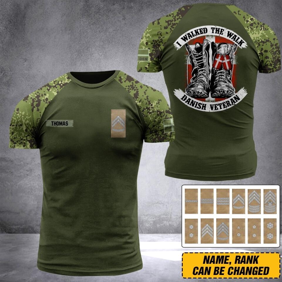 DH Personalized Danish Veterans/Soldier Tshirt 3D Printed DT0507