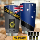 Personalized Australian Veteran/ Solider Lest We Forget Tumbler Printed QTDT0507