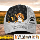 Personalized Love Dogs Cap Printed NQDT0507