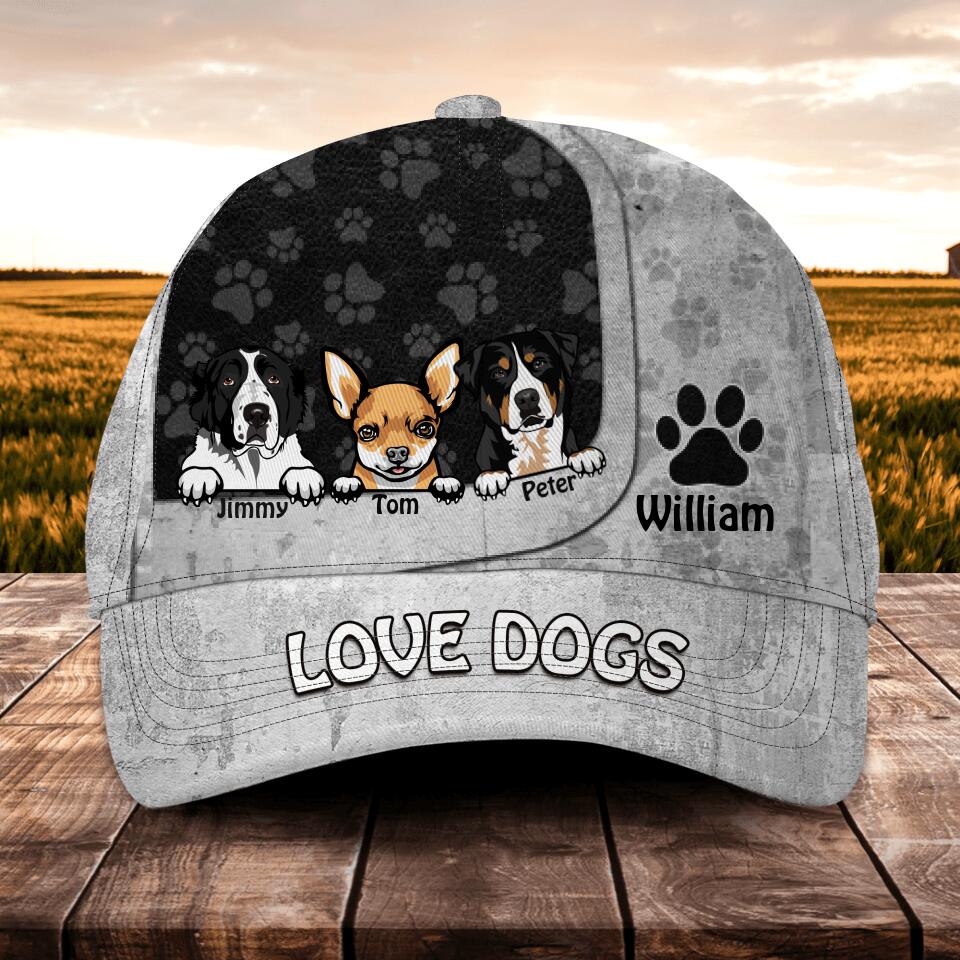 Personalized Love Dogs Cap Printed NQDT0507