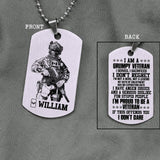 Personalized Canadian Veterans/Soldier Dog Tag Printed 22JUY-DT06