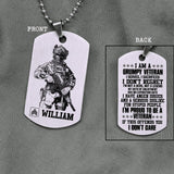 Personalized US Veterans/Soldier Dog Tag Printed 22JUY-DT06