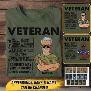 Personalized Australian Veterans/Soldier Tshirt Printed 22JUY-HC06